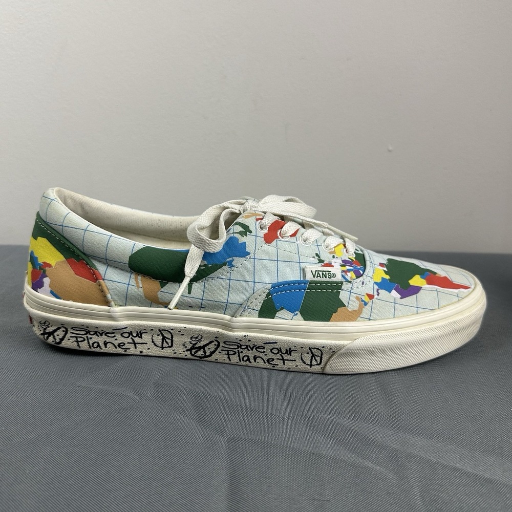 Vans Save Our Planet Shoes Mens Sz 8.5 Women's Sz 10 Limited Edition World Map - Picture 4 of 11